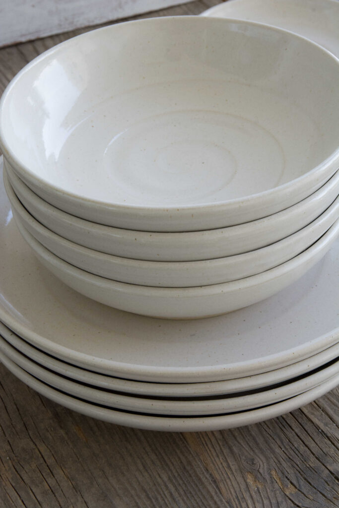 White Speckled Ceramic Bowl for Everyday Serving
