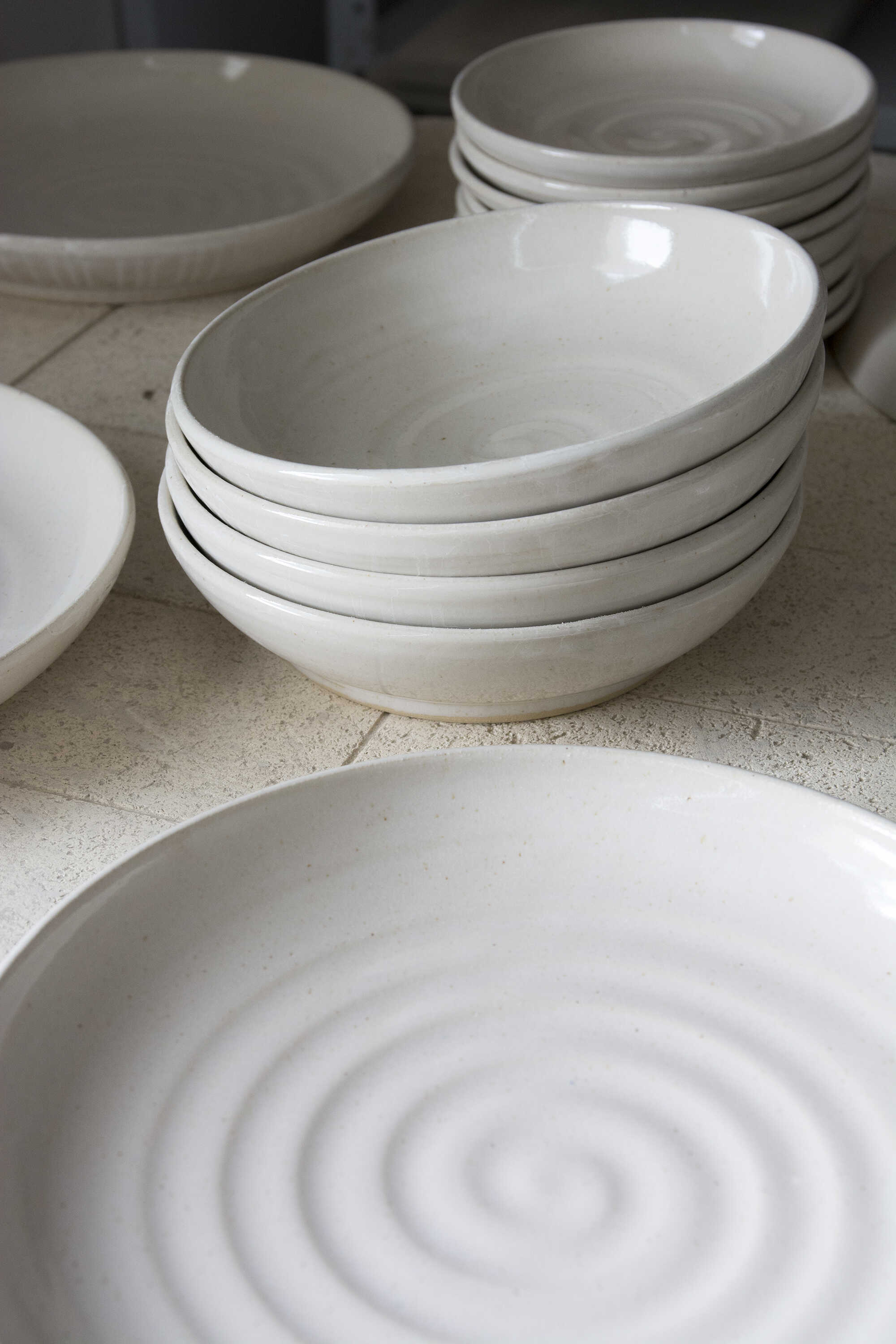 White Speckled Ceramic Bowl for Everyday Serving