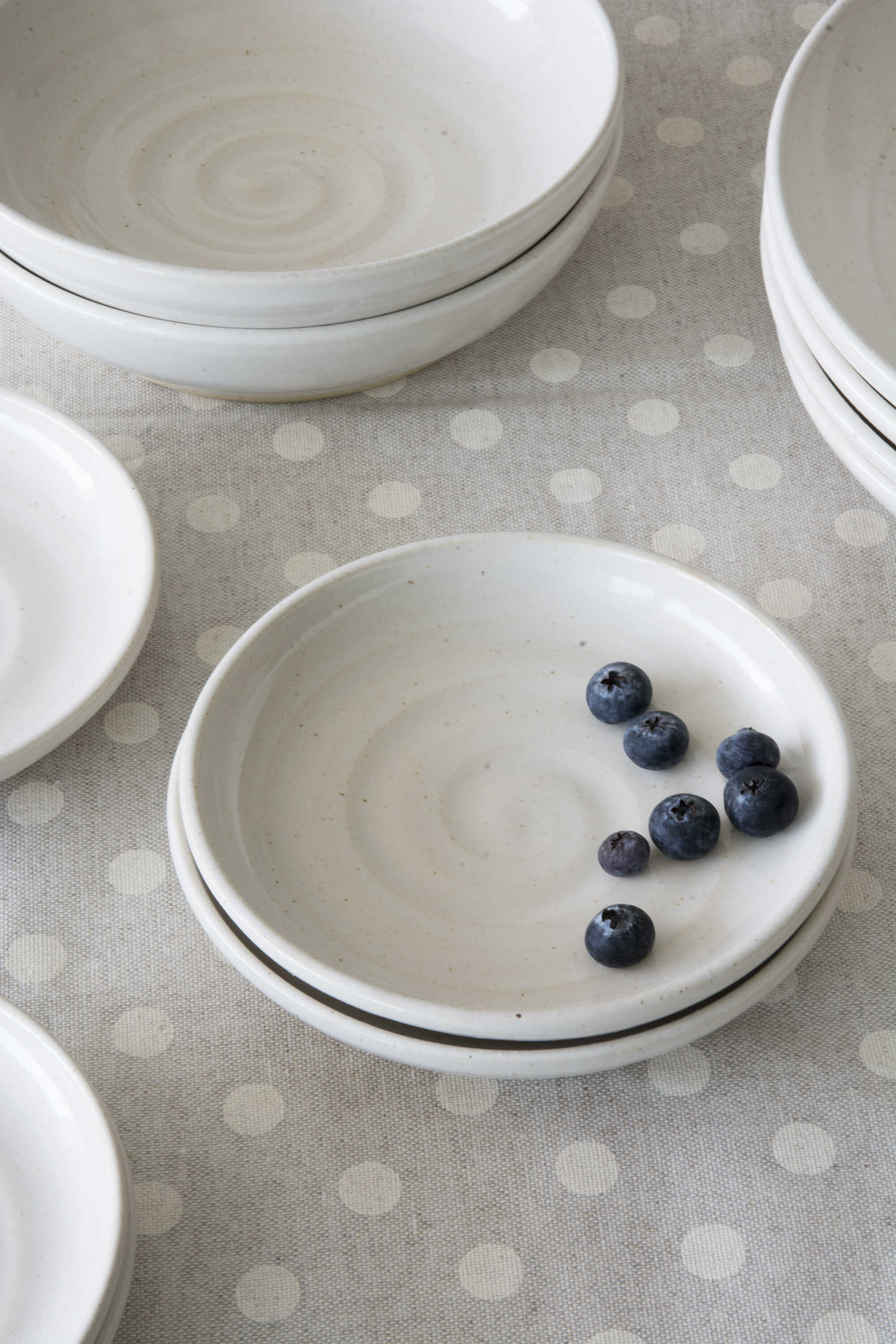 White Speckled Ceramic Bowl for Everyday Serving