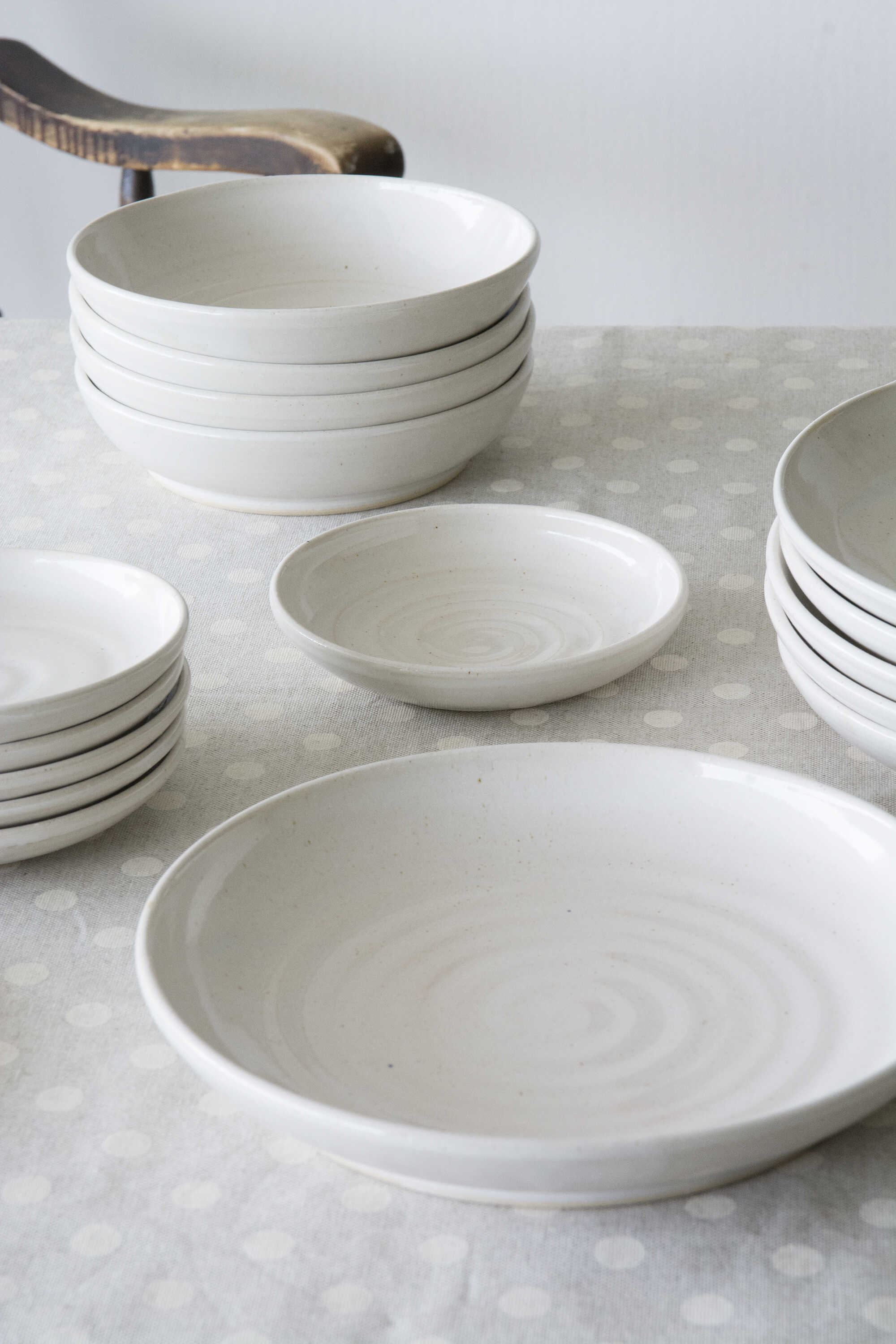 White Speckled Ceramic Bowl for Everyday Serving