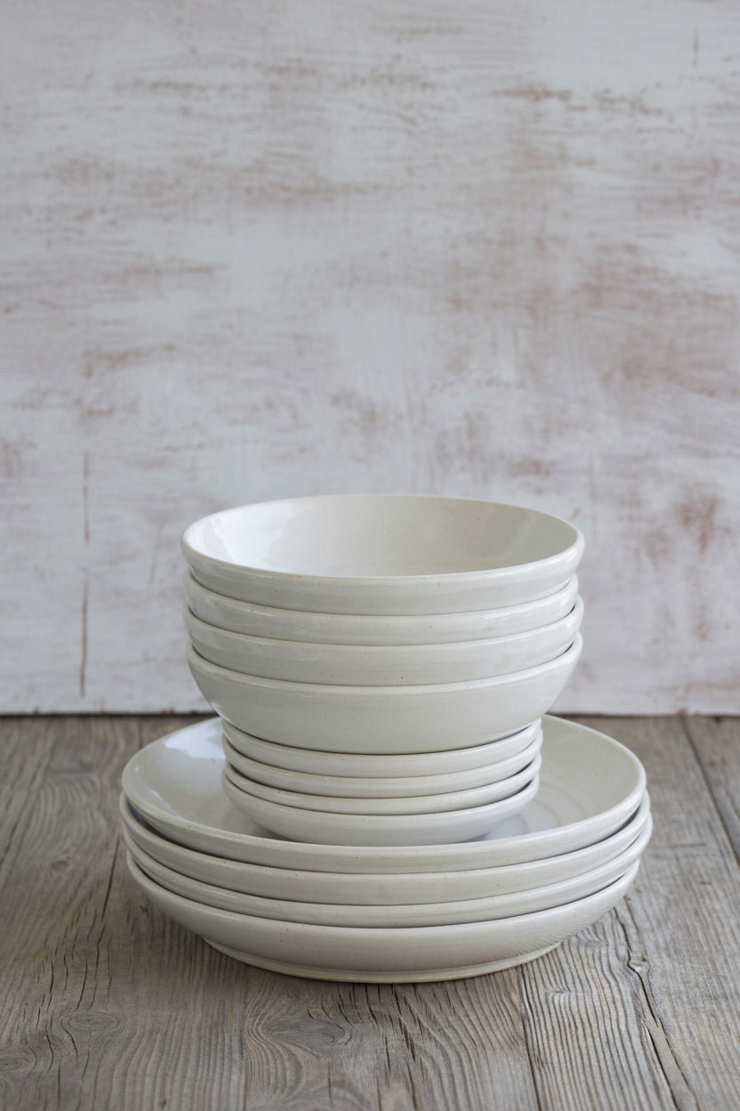 White Speckled Ceramic Bowl for Everyday Serving