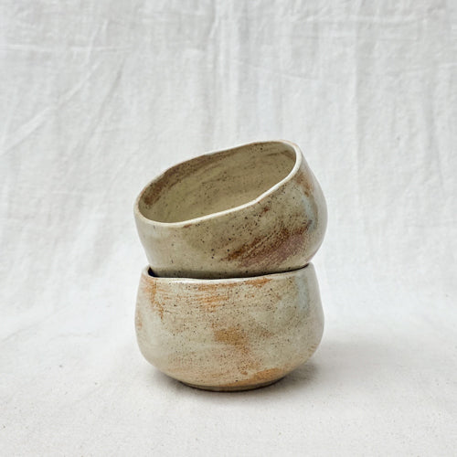 Small Gloss Ceramic Serving Bowl in Warm White