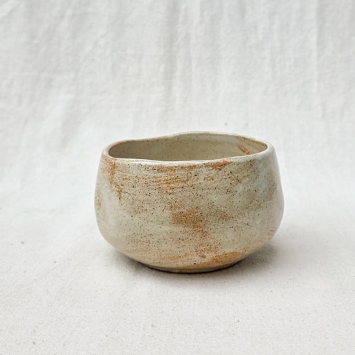 Small Gloss Ceramic Serving Bowl in Warm White
