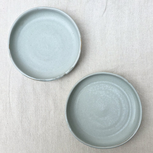 Shallow Ceramic Dessert Bowl with Soft Finish