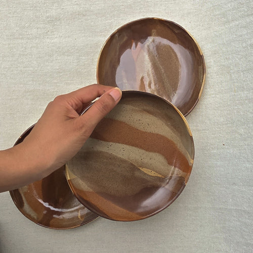 Small Ceramic Snack Plate with Color Options