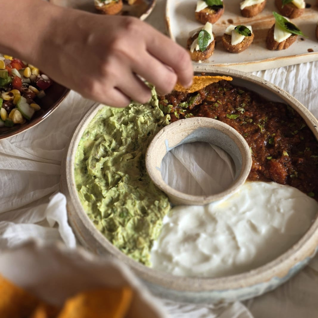 Round Two Tone Serving Platter with Open Center