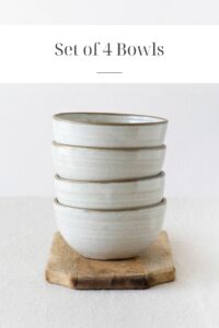 Set of Four Speckled Ceramic Soup Bowls