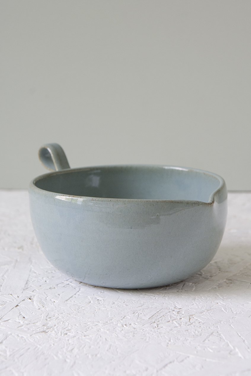 Light Blue Ceramic Batter Bowl for Mixing