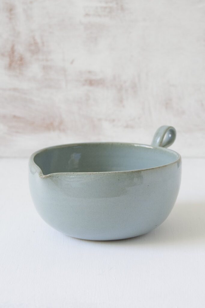 Light Blue Ceramic Batter Bowl for Mixing