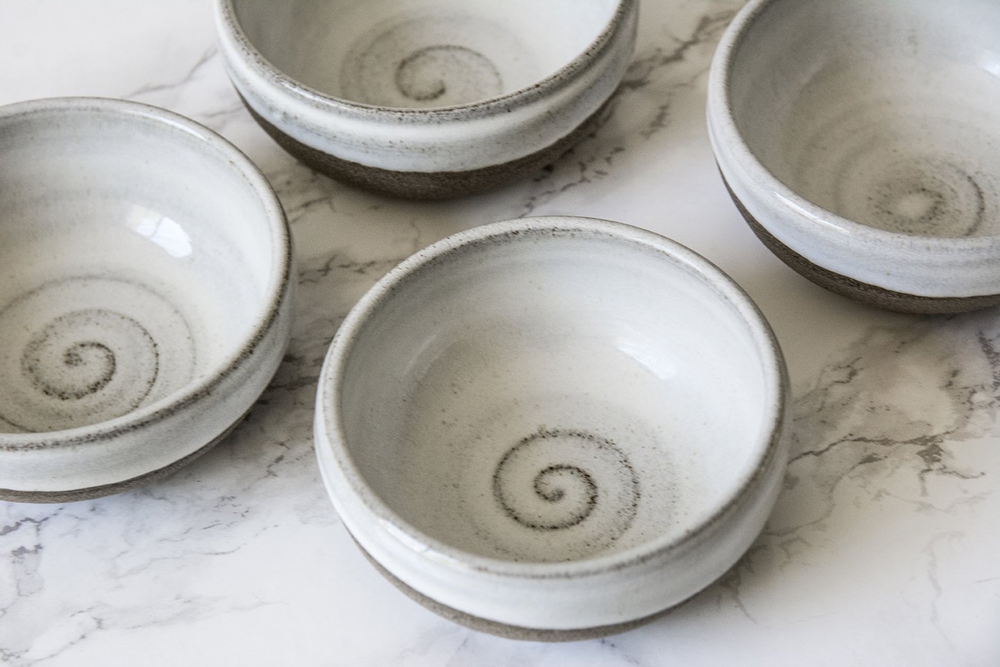 Mini White Pottery Serving Bowls for Sides