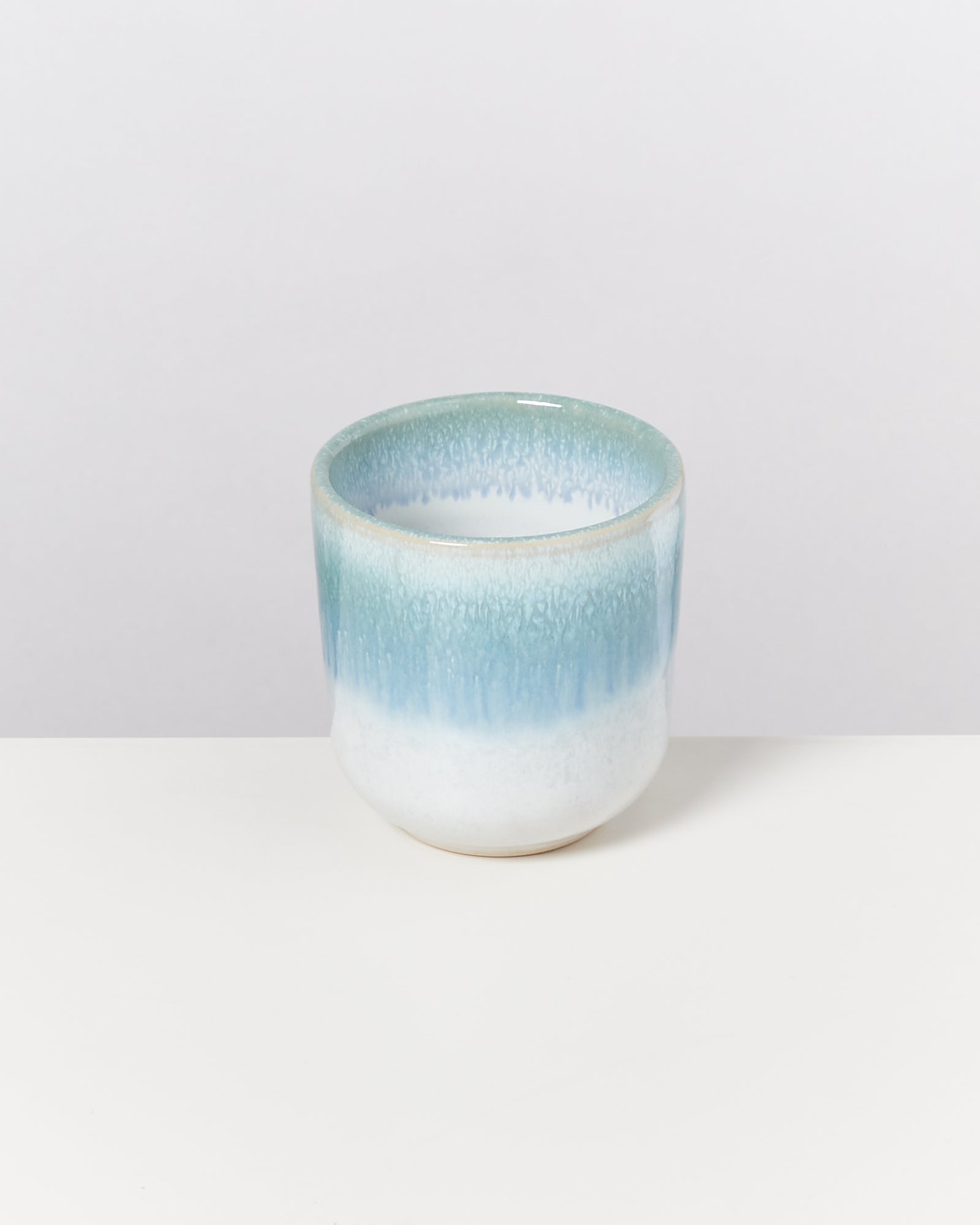 Small Green Blue Ceramic Cup Set of Four