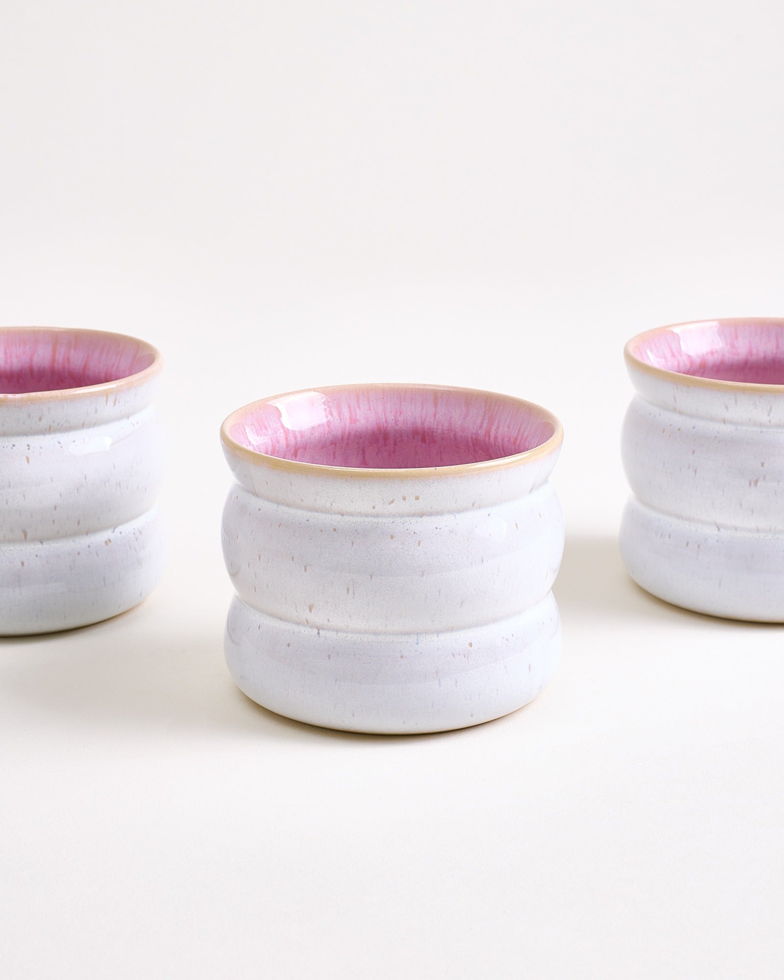Small Bubble Rose Ceramic Cup Set of Six