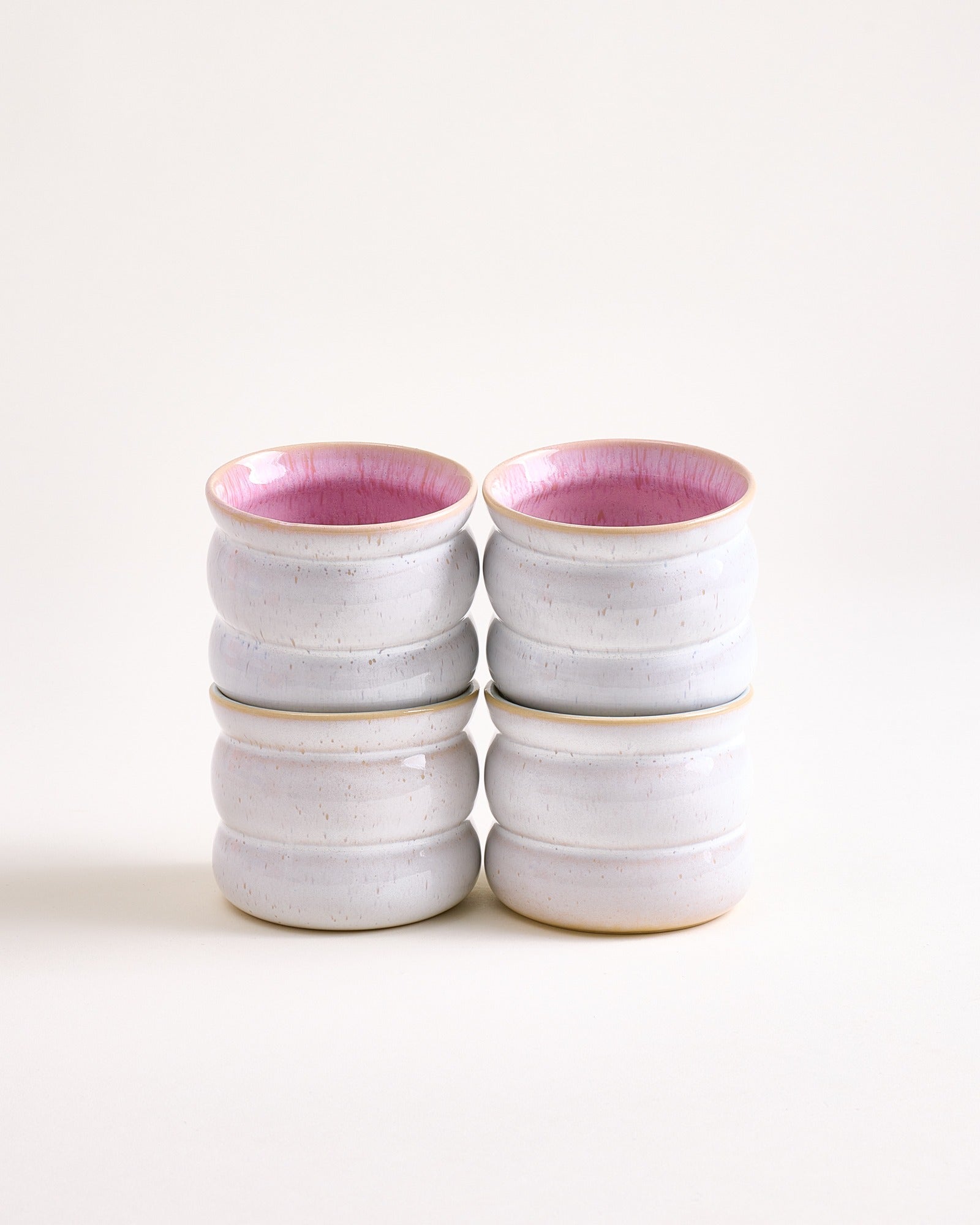 Small Bubble Rose Ceramic Cup Set of Four