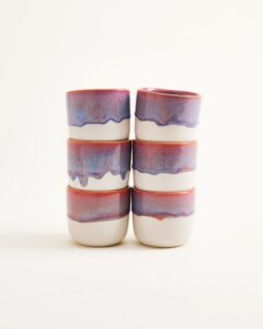 Small Lilac Ceramic Cup Set of Six
