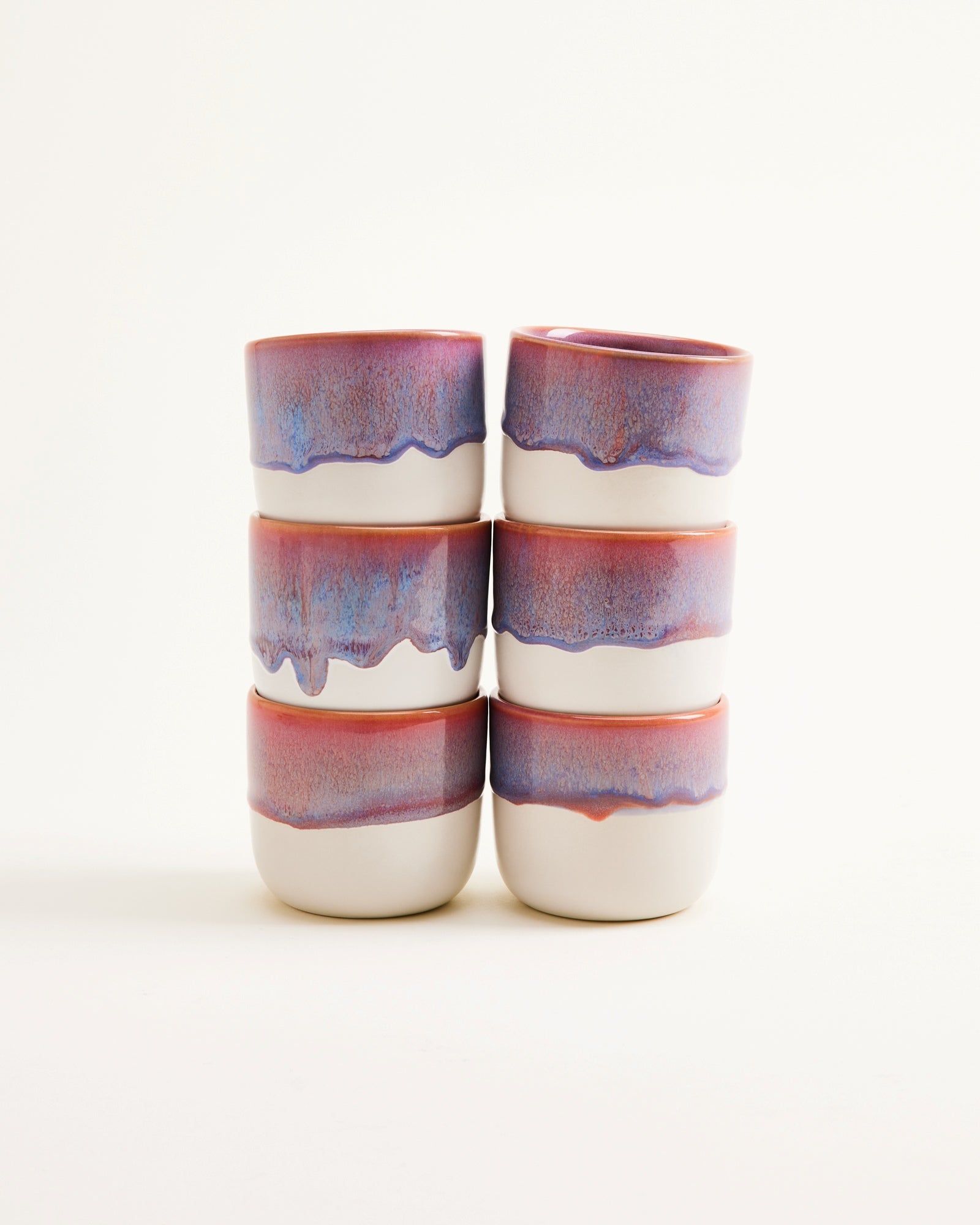 Small Lilac Ceramic Cup Set of Six