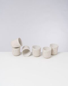 Small Refined Sand Ceramic Cup Set of Six