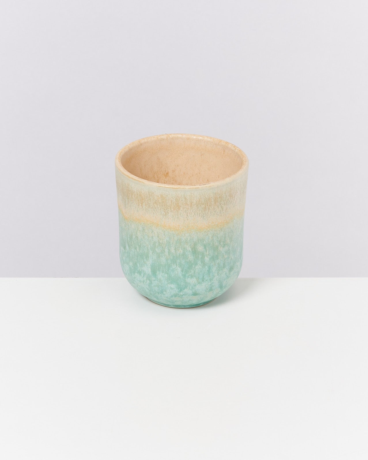 Small Apricot Mint Ceramic Cup Set of Four