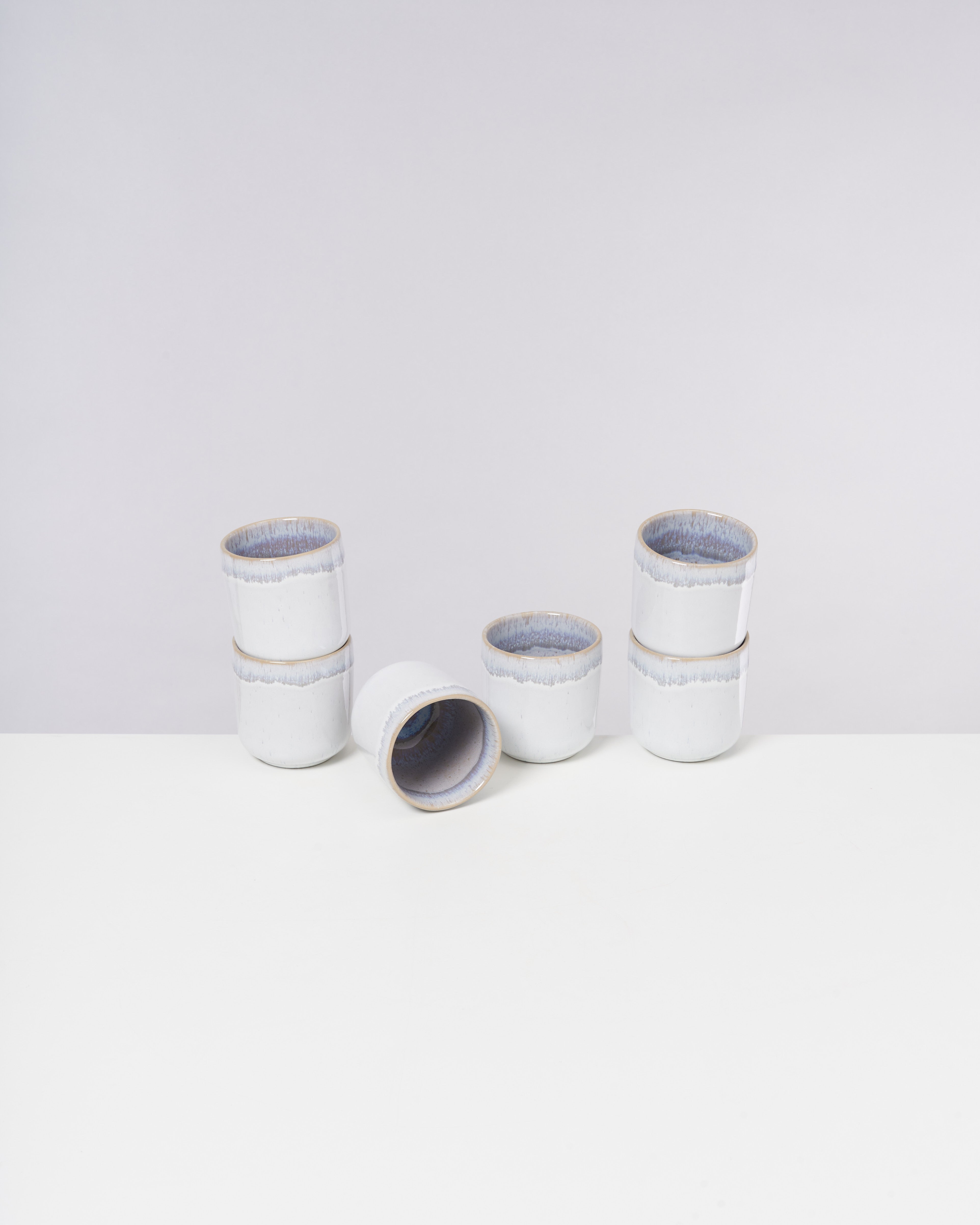 Small Stoneblue Ceramic Cup Set of Six