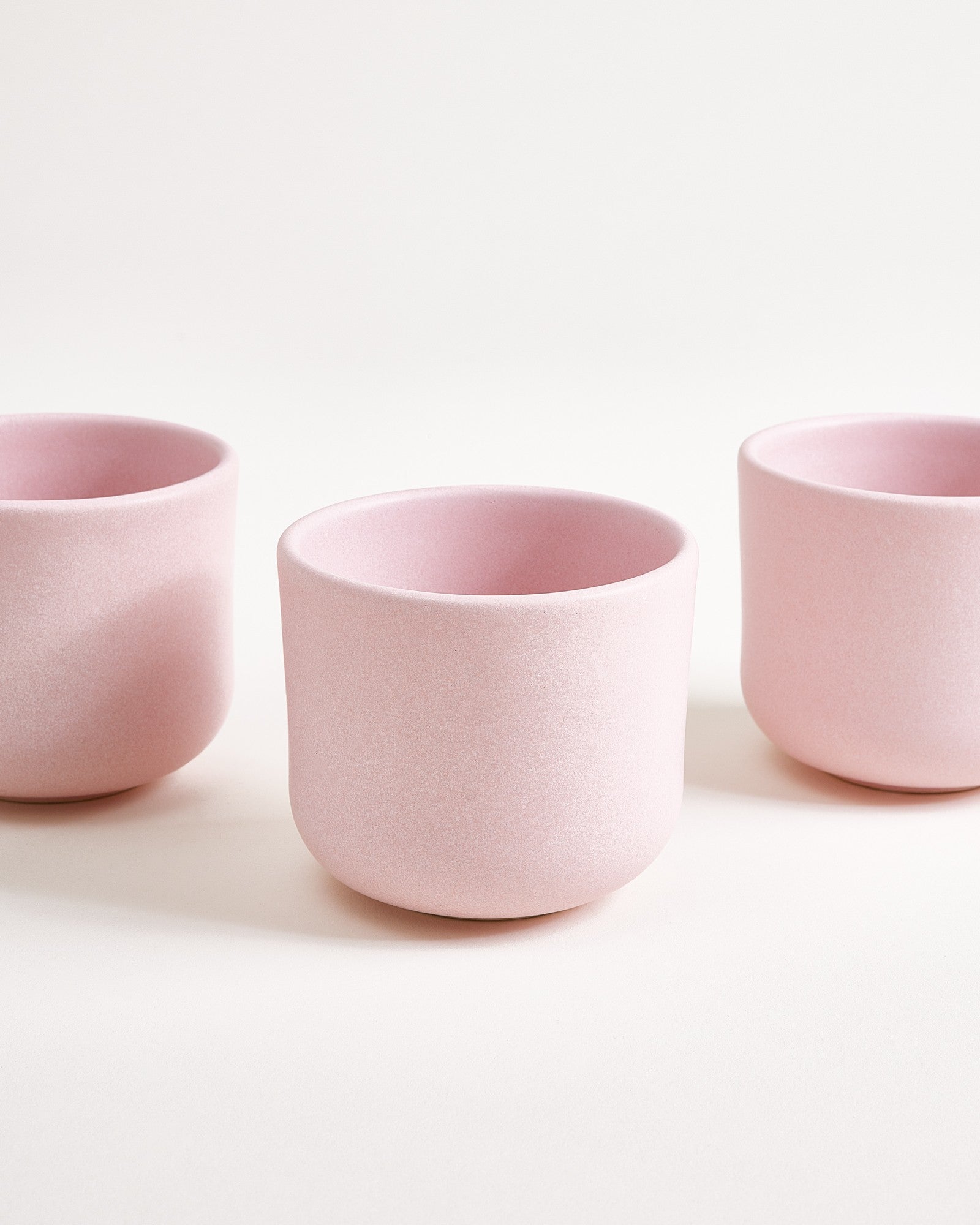 Small Refined Pink Ceramic Cup Set of Four