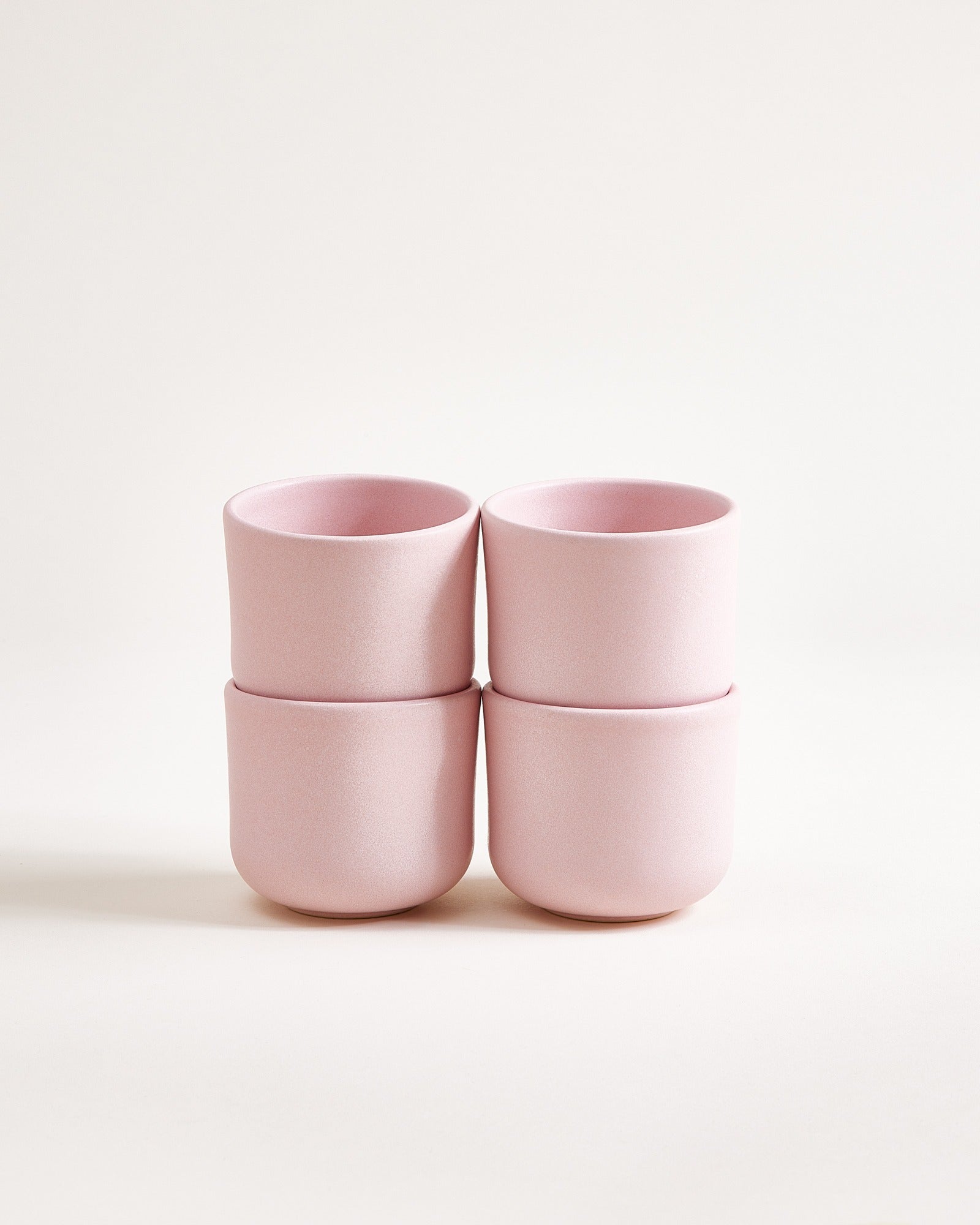 Small Refined Pink Ceramic Cup Set of Four