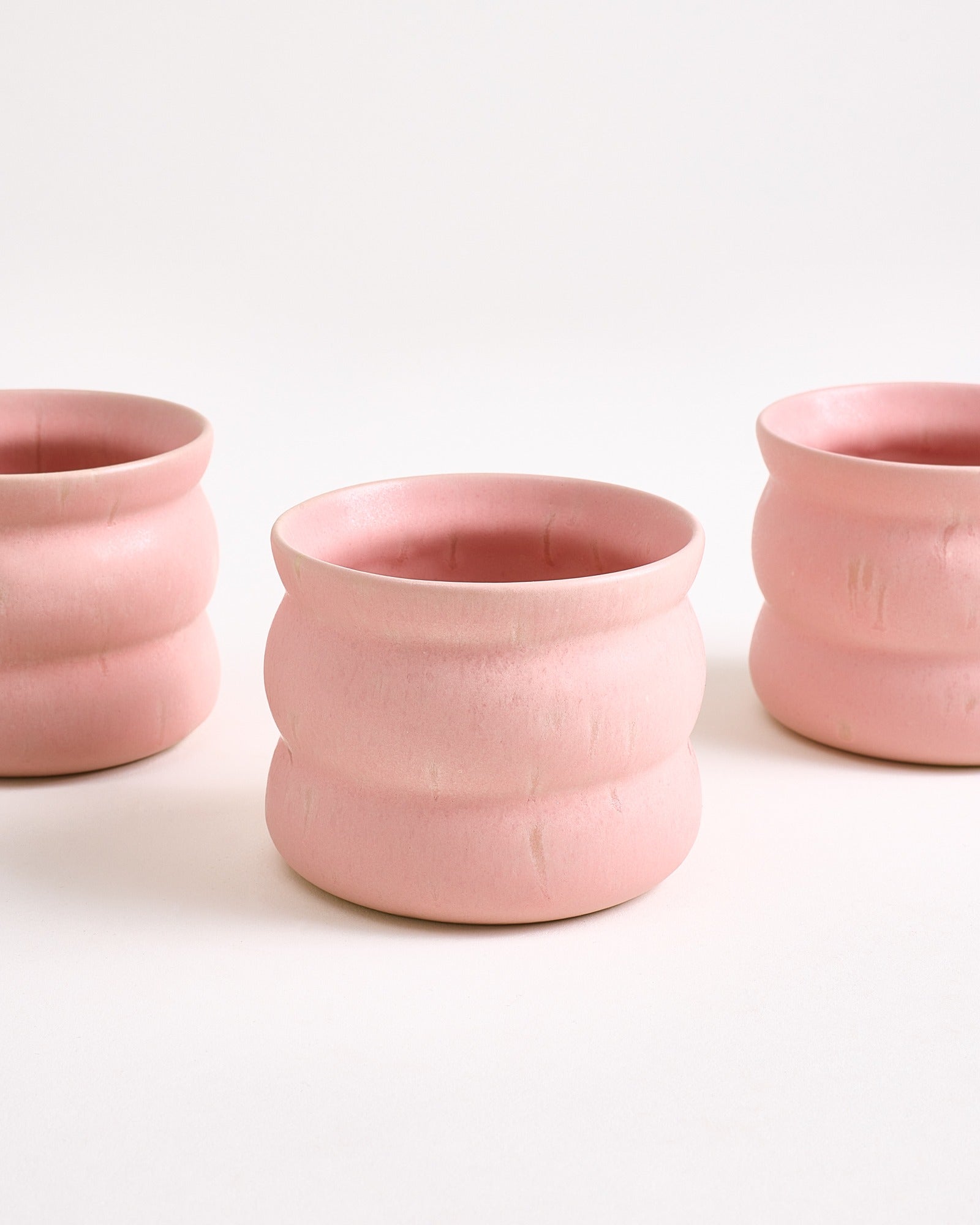 Small Everyday Bubble Rose Ceramic Cup Set of Four