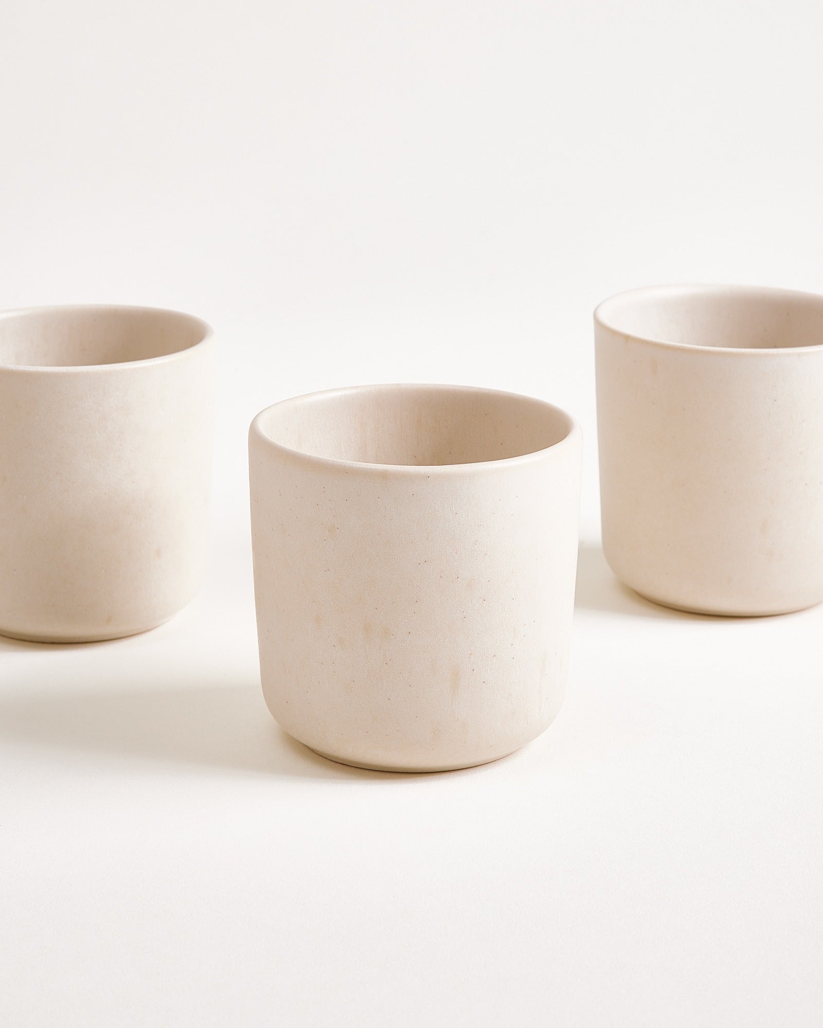 Small Classic Sand Ceramic Cup Set of Four
