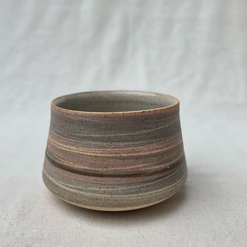 Small Rustic Ceramic Nut Bowl with Ring Pattern