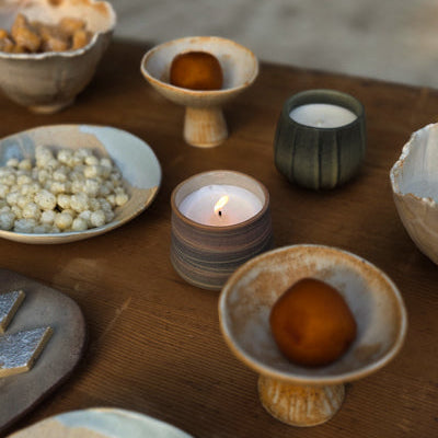 Footed Ceramic Dip Bowl with Tall Base