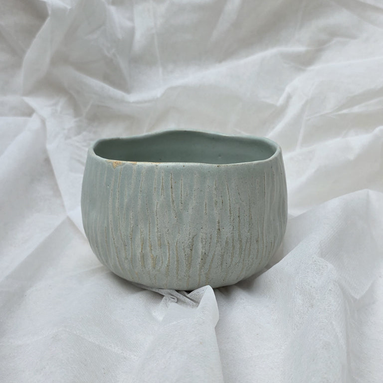 Small Ceramic Popcorn Bowl with Soft Glaze