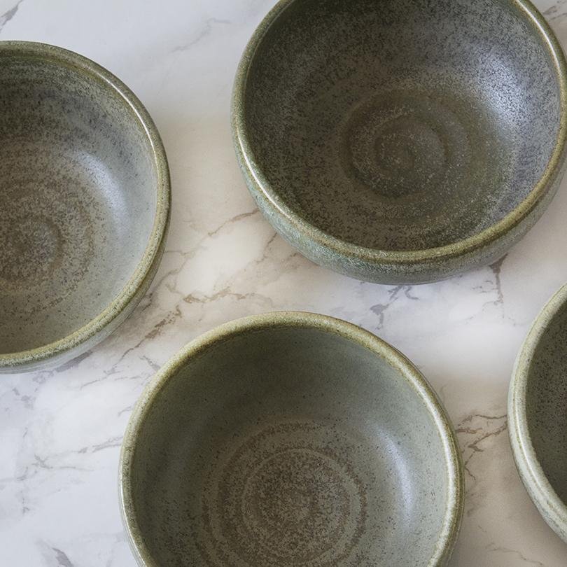 Sage Green Pottery Dipping Bowls for Sides