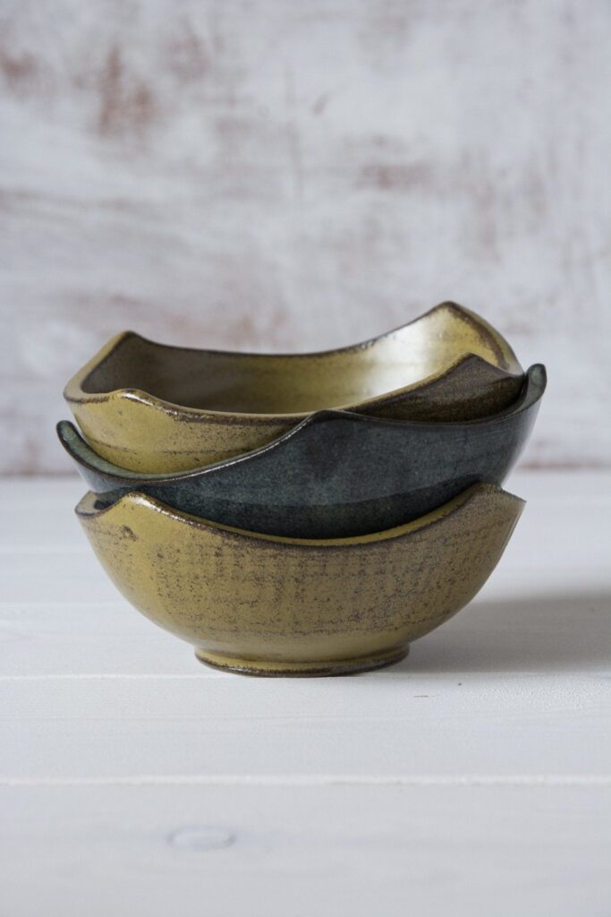 Set of Three Shaped Mini Serving Bowls