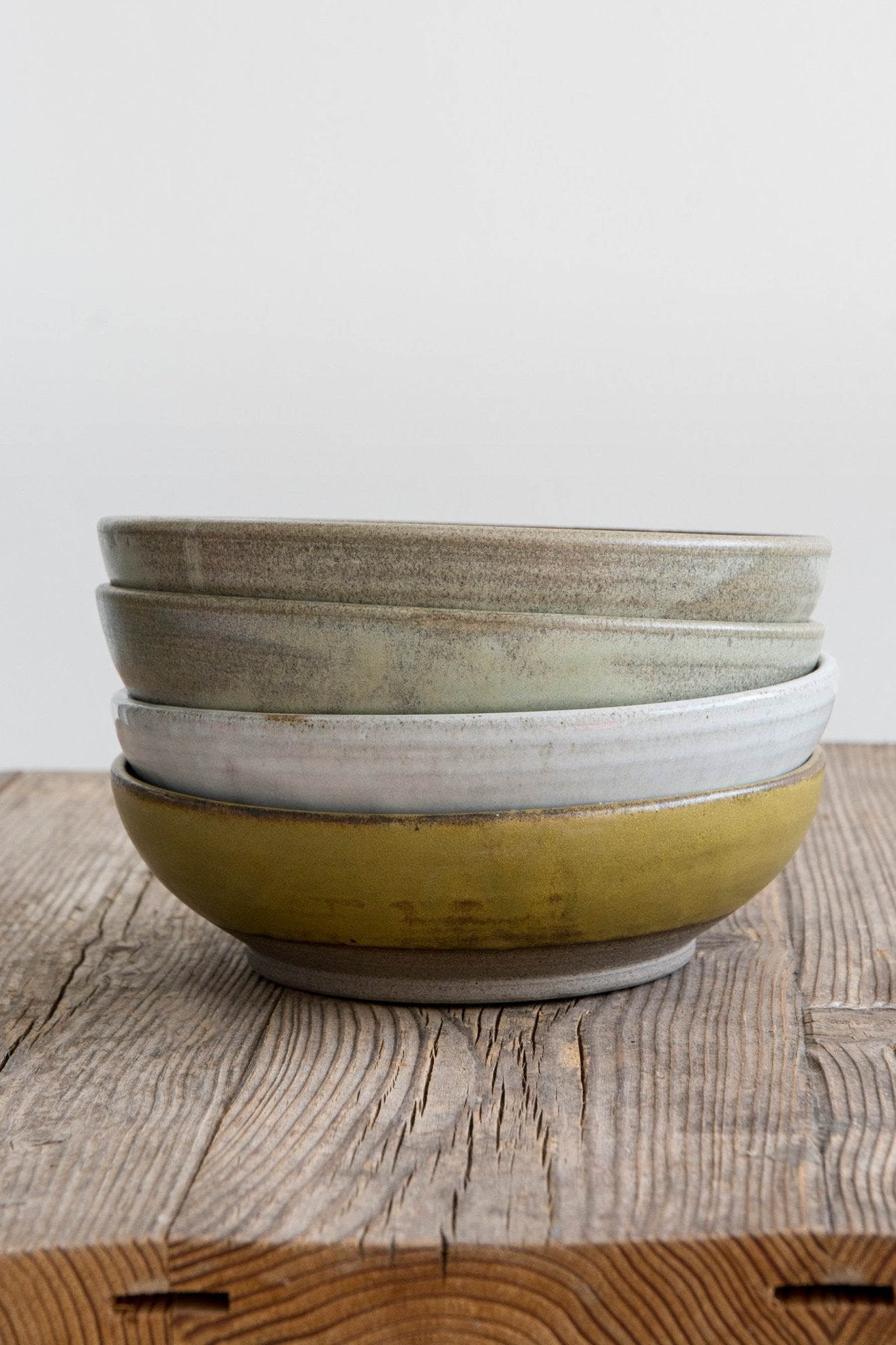 Set of Four Earth Tone Ceramic Bowls