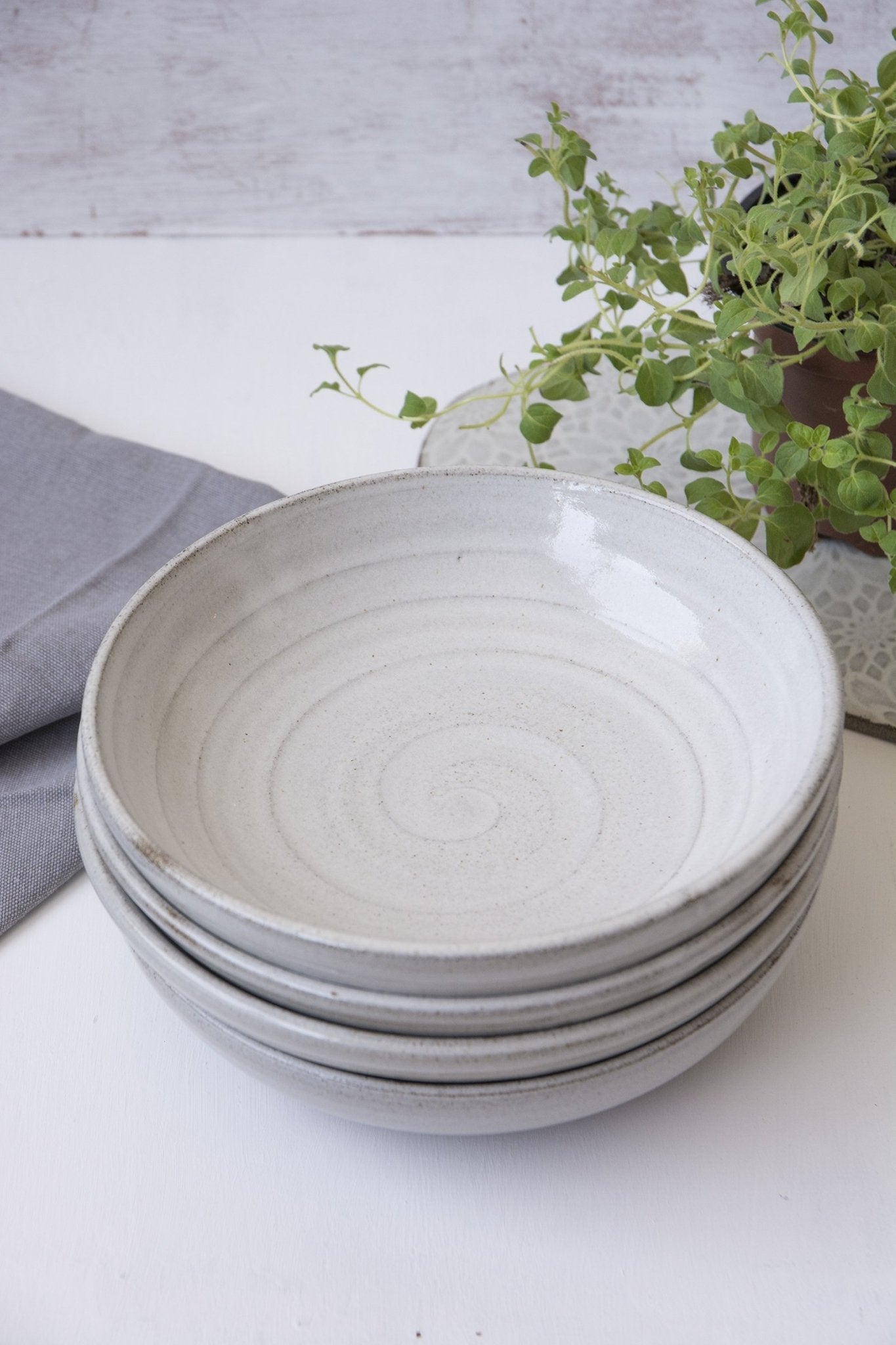 Set of Four Earth Tone Ceramic Bowls