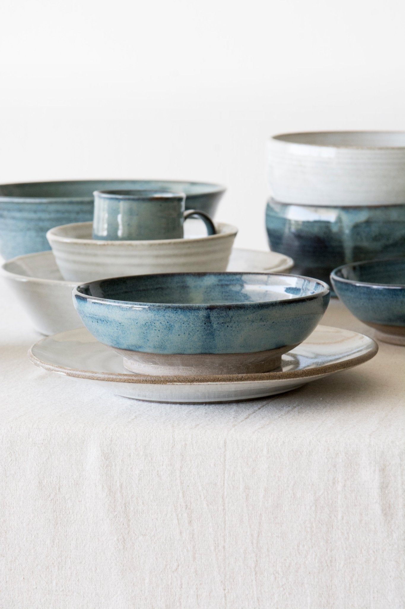 Set of Four Earth Tone Ceramic Bowls