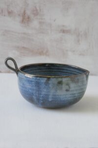 Small Blue Pottery Mixing Bowl for Prep