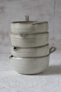 White Pottery Serving Bowl for Shared Meals