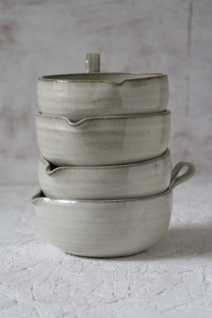 White Pottery Serving Bowl for Shared Meals