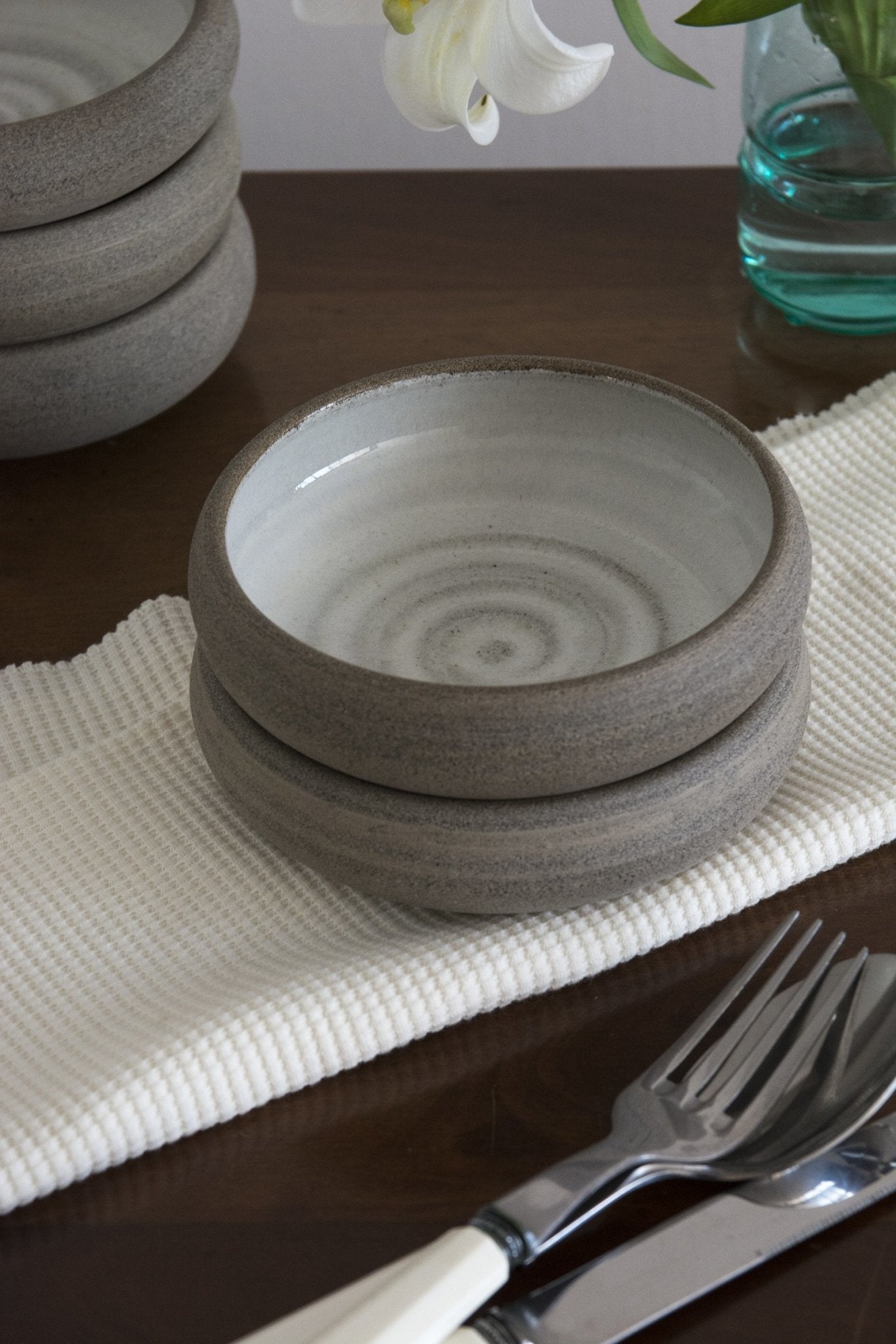 Shallow Ceramic Tapas Bowl for Small Dishes