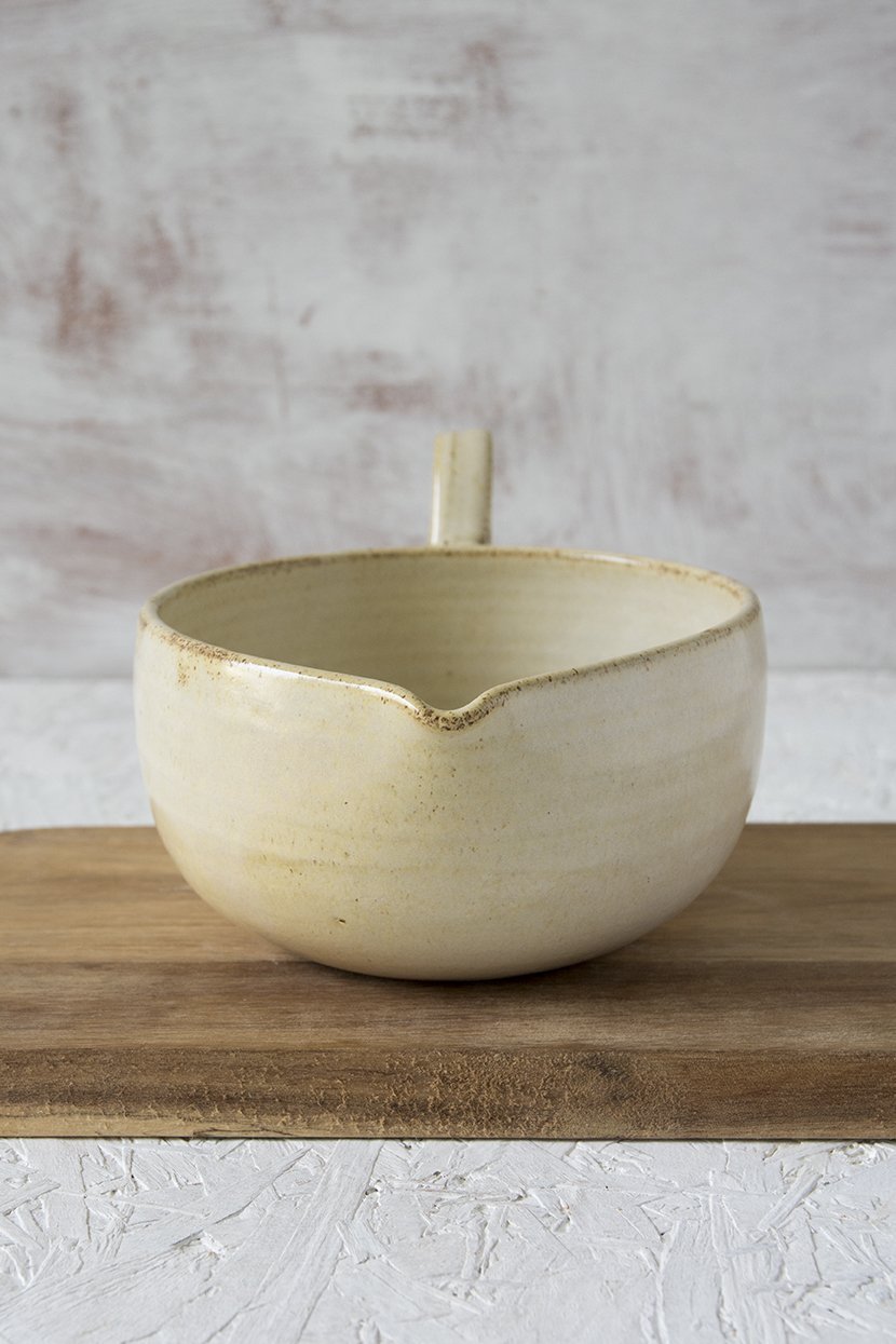 Yellow Pottery Mixing Bowl for Kitchen Prep